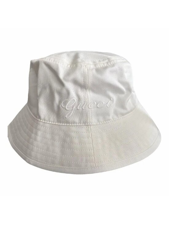 NEW Gucci Cotton Logo Embroidered Bucket Hat 782733 Sz S main image 7